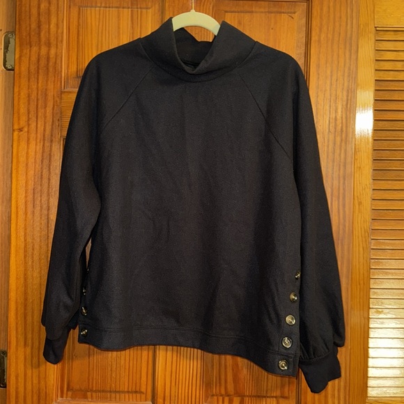 Women’s NWT Who what wear Target Top black button side raglan puff X-LARGE - Picture 1 of 4